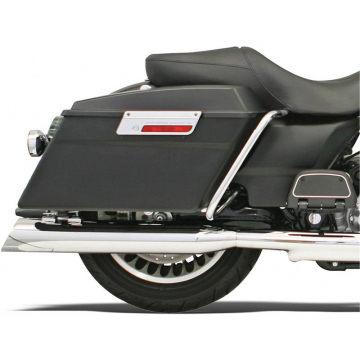 Bassani FLH-529 4" Slip-on Slant-Cut Mufflers, Chrome for Harley Baggers '95-'16