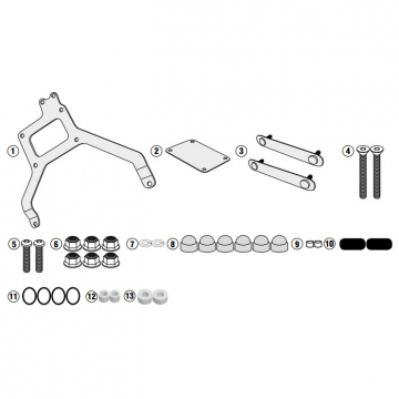 Givi TL1144KIT S250 Tool Box Install Kit on PLR1144 for Honda CRF1000L '16-'17