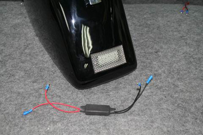 Hardbag shown with the Turn signal and Connector wiring Harness