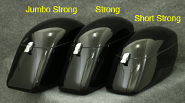 3 types of hardbags shown in Gloss Black; Jumbo Strong, Strong and Short Strong