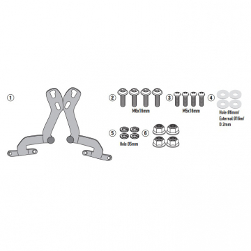 view Givi AL6416A Specific Windshield Fitting Kit for Triumph Scrambler (2017-)