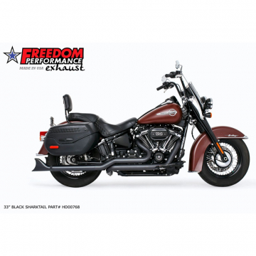 Freedom Performance HD00768 33" Sharktail True-Dual Exhaust, Black Harley Softails (2018-)