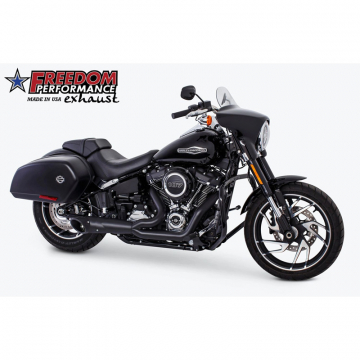 Freedom Performance HD00812 2:1 Turnout Exhaust, Black Harley Softails w/ Bags (2018-)