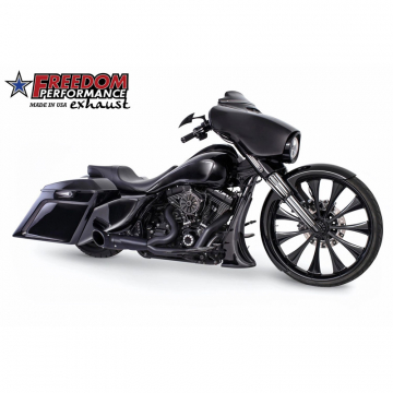 Freedom Performance HD00849 2-into-1 Turnout Exhaust, Black for Harley Touring (2017-)