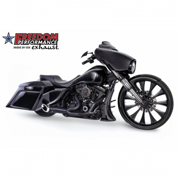 Freedom Performance HD00850 2-into-1 Turnout Exhaust, Black for Harley Touring (2017-)