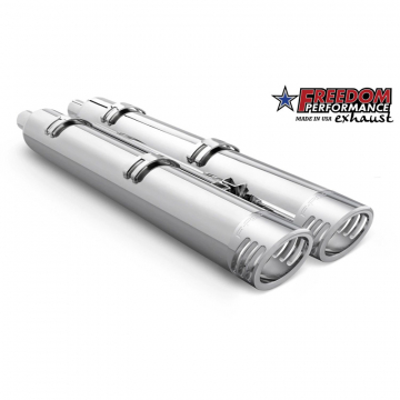 view Freedom Performance IN00038 Racing 4" Slip-on Exhausts, Chrome for Indian Chieftain