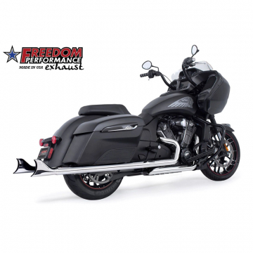 view Freedom Performance IN00093 Sharktail Exhausts w/ Headers, Chrome for Indian Challenger