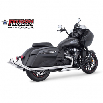 view Freedom Performance IN00097 Sharktail Upsweep Exhausts w/ Headers, Chrome for Indian Challenger