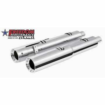 view Freedom Performance IN00197 4.5" 2 Step Slip-ons Exhaust, Chrome for Indian Challenger