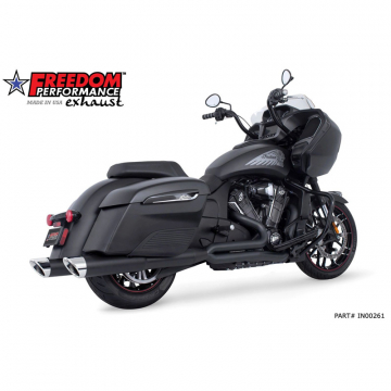 Freedom Performance IN00261 Union 2-into-1 4.5" Exhaust, Black/Chrome for Indian Challenger