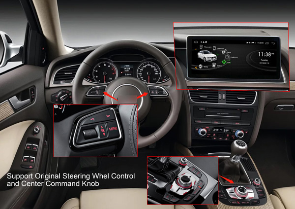 Support Original Steering Wheel control and center command knob