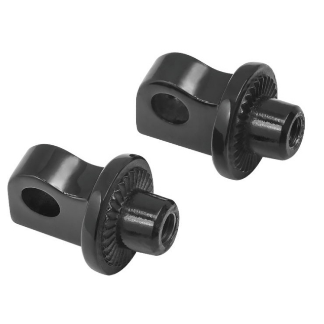 Kuryakyn 8888 Splined Adapter / Pegs Mounts, Gloss Black for Rear