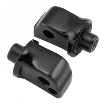 Kuryakyn 8924 Splined Adapter / Pegs Mounts, Gloss Black for Rear OEM Peg Softail & LiveWire