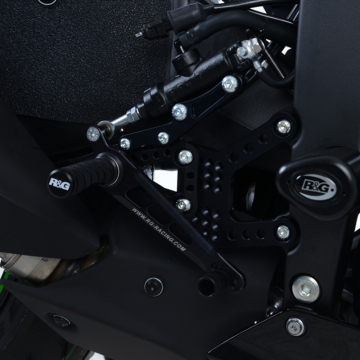 view R&G RSET36BK Adjustable Rearsets for Kawasaki ZX-6R '19-'21 & '24-