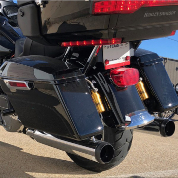 view D&D 646Z-32 M8 XCat 2:2 Slip-on Exhaust, Chrome for Harley Touring (2017-)