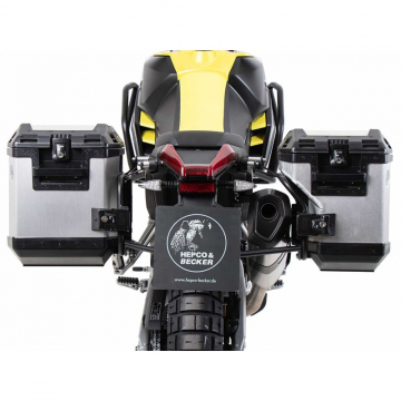 view Hepco & Becker 651.7599 00 01-00-40 Xplorer Cutout Side Carrier, Silver for Aprilia Tuareg 660