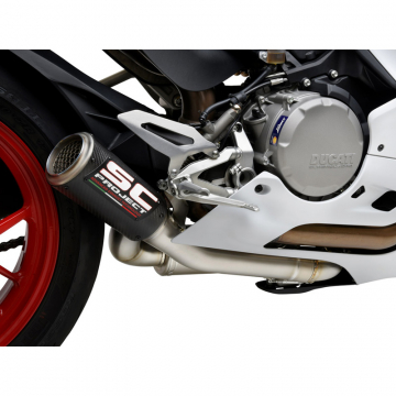 view SC-Project D35-LT69CR CR-T Half Exhaust, Carbon for Ducati Panigale V2 (2020-2024)