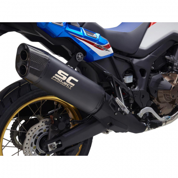view SC-Project H16-85MB Adventure Slip-on Exhaust, Black Titanium for Honda CRF1000L '16-'19