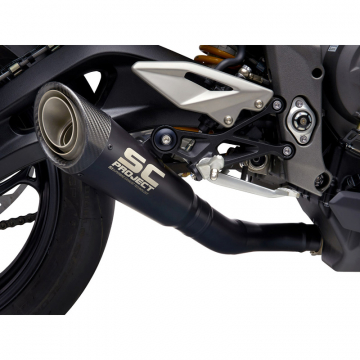 view SC-Project T18-LTS41MB S1 Slip-on Exhaust, Black for Triumph Street Triple R/RS '20-'22