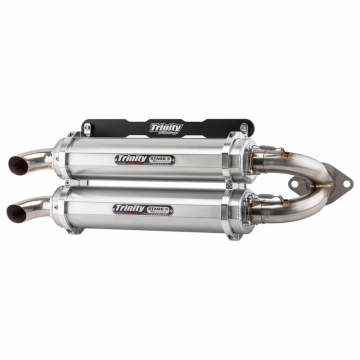 Trinity TR-4165S Stage 5 Dual Slip-on Exhaust, Brushed for Polaris RZR RS1 '18-