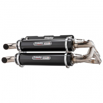 Trinity TR-4166D-BK Stage 5 Dual Full Exhaust, Black for Polaris RZR RS1 '18-
