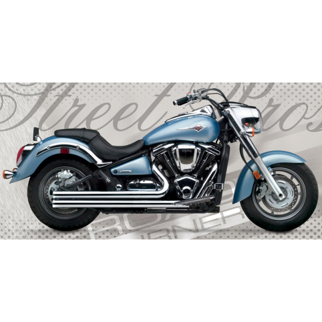 Road Burner RB 01 8010 2.5in Street Pros Exhaust for Kawasaki Vulcan 2000 Classic 04 11 Accessories International