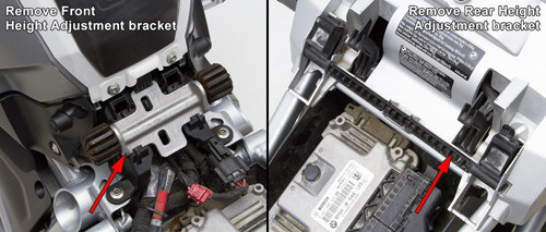 shown front and rear height adjustment bracket