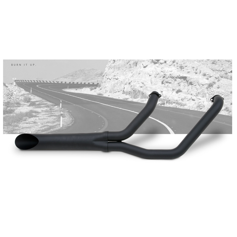 HARD-KROME 44b-6465 Short Sideburner Exhaust, Ceramic Black