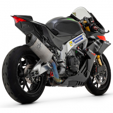 view Arrow 71002PT Pista Slip-on Exhaust, Titanium for Aprilia RSV4 1100 Factory '19-'20