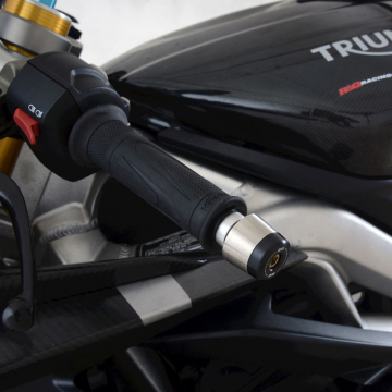 view R&G BE0144BK Bar End Sliders, Black for Triumph Daytona Moto2 765 (2020-)