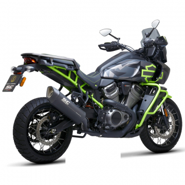 view SC-Project HD03-104MB SC1-R GT Slip-on Exhaust, Matte Black for Harley Pan America '20-