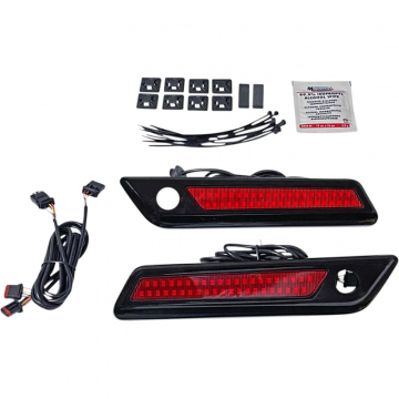 view Custom Dynamics CD-SBL-DC4-RB Saddlebag Latch Dual Accent Lights, Red/Black for Harley models