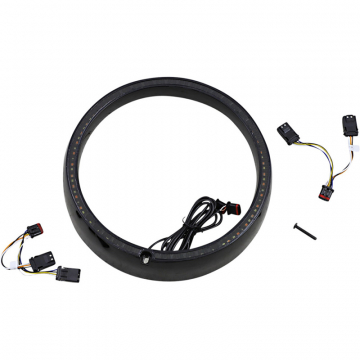 view Custom Dynamics PB-7TR-AW-1B 7" Headlamp Standard Trim Ring, Black for H-D Touring (2014-)