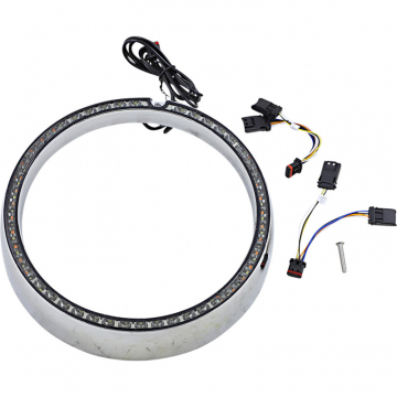view Custom Dynamics PB-7TR-SEQ-1C 7" Headlamp Sequential Trim Ring, Chrome H-D Touring (2014-)