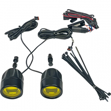 view Custom Dynamics PB-FOG-BCM-YB Probeam Auxiliary LED Halo Fog Lamps, Black for H-D Touring