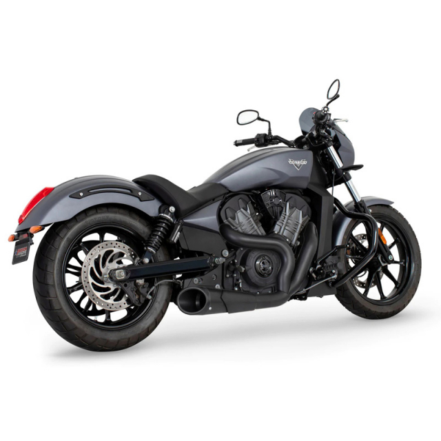 Freedom Performance IN00085 Combat 2 into 1 Shorty Exhaust Black for Indian Scout Victory Octane Accessories International