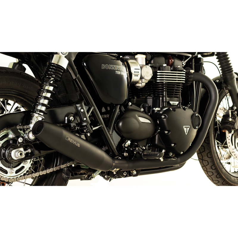 Remus 007702 918018LR Custom Tapered Exhausts Black for Triumph Bonneville T120 18 Accessories International