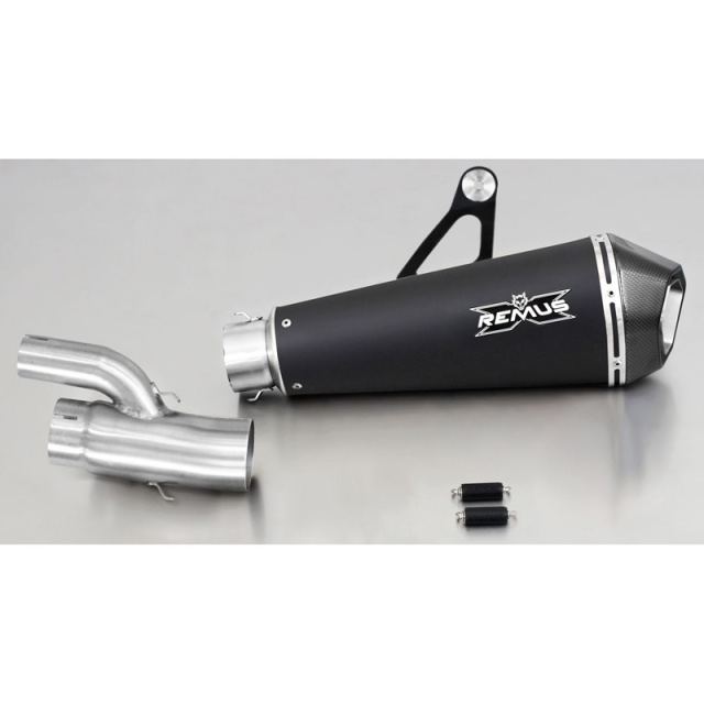 Remus 056702 087017 Hypercone Slip-on Exhaust w/ Mid Pipe, Black