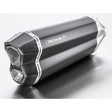 view Remus 0584783 088117 Remus 8 Racing Slip-on Exhaust, Black for BMW R1200R / RS '15-'18