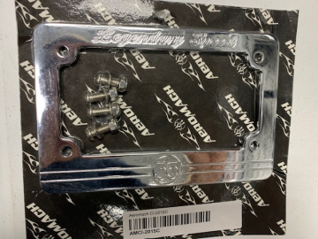 Aeromach CI-2015C Chrome Billet License Plate Frame, Legendary Speed for Indian Scout (2014-current)