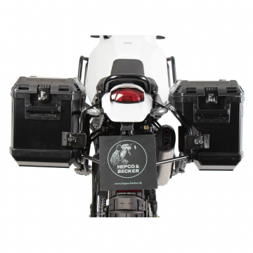 view Hepco & Becker 651.7638 00 01-01-40 Cutout Side Carrier w/ Black Cases for Desert X '22-