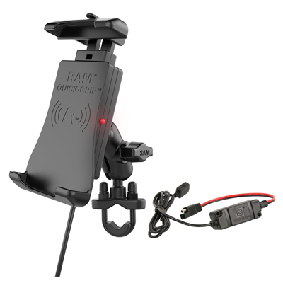RAM Smartphone Holder with Charger in Black