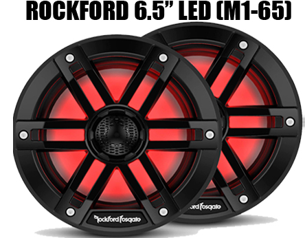 Rockford 6.5inch LED M1-65 Marine 2 Speakers with RED light LED