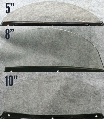 Fairing windshields of different sizes 5Inch, 8Inch and 10Inch