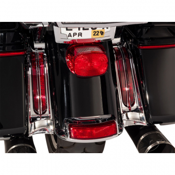 view Ciro 40050 Filler Panel Red Lights, Chrome with Red Lens for Harley Touring '14-