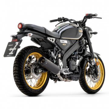 view Arrow 71948RBN Rebel Slip-on Exhaust, Nichrome Dark for Yamaha XSR125 (2022-)