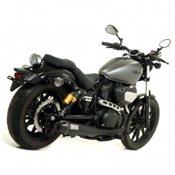 view Arrow 74502RB Rebel Slip-on Exhaust, Carbon End Cap for Yamaha XV950R Bolt '14-'16