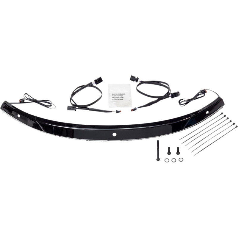 Ciro 11001 Windshield Trim with LED, Black Finish for Harley Touring '14 Accessories