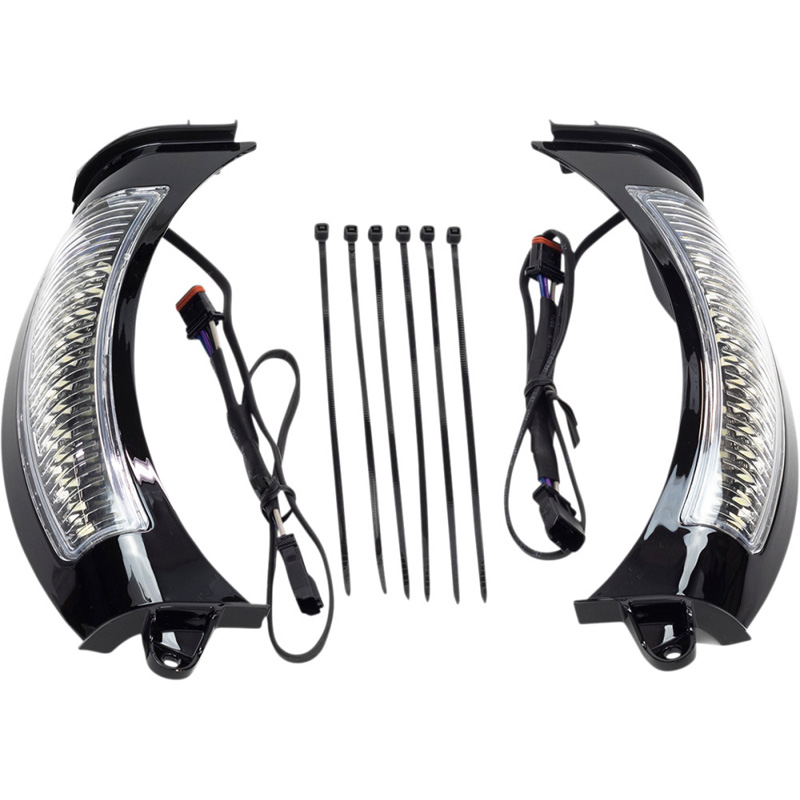 Ciro 45251 Fang LED Headlight Bezel, Black Finish for Harley Road