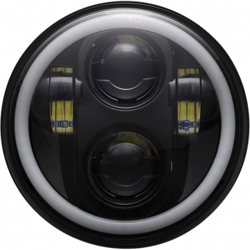 Custom Dynamics CD-575-H-B 5.75" LED Halo Headlamp, Black for Harley models